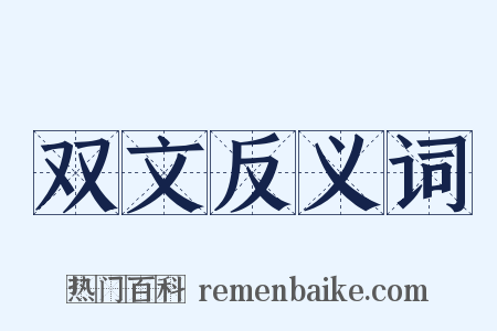 双文反义词是什么意思的图片